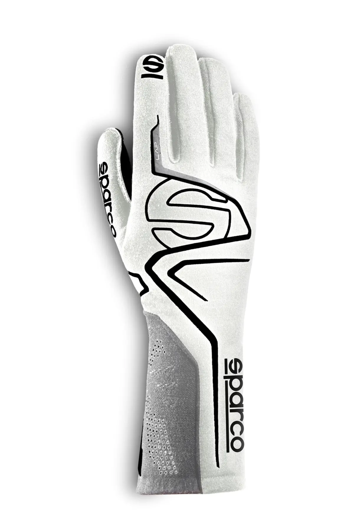 Sparco Competition Gloves Lap - White/Black - Size 9 (Small) 1