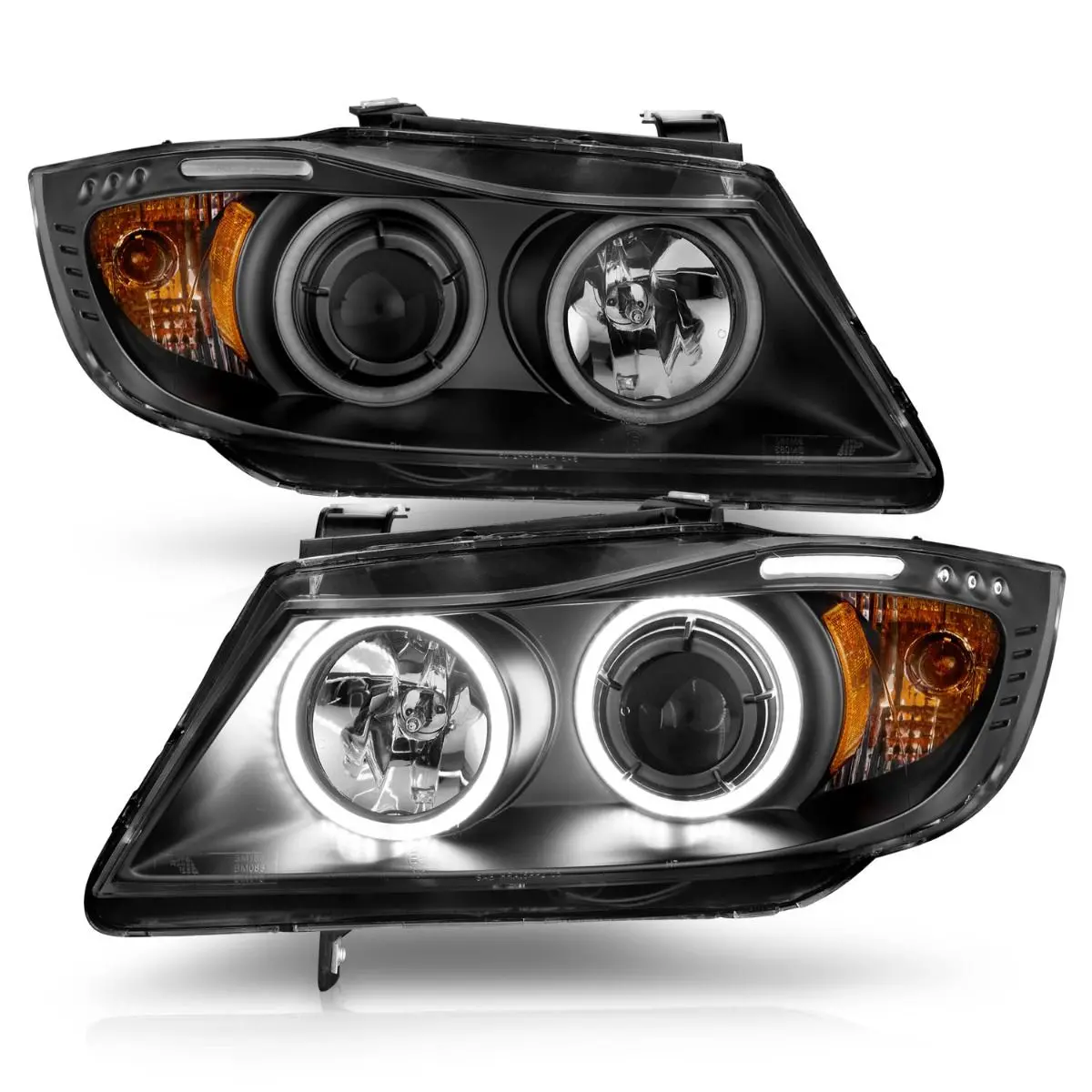 Anzo Bmw E90 3-Series Projector Headlights W/ Led Halo 1