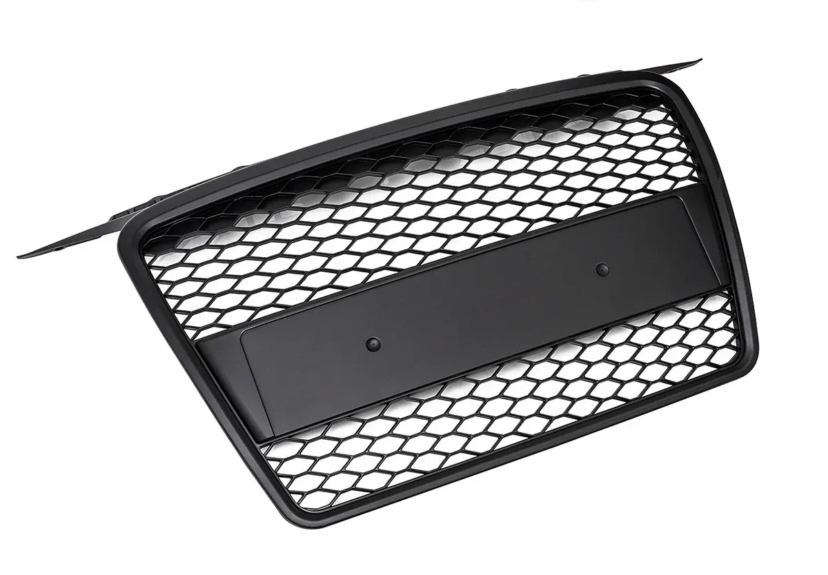 Audi A3 8P (Pre-Facelift) Black Mesh Grille -Non S-Line- W/ Integrated Plate Holder 1
