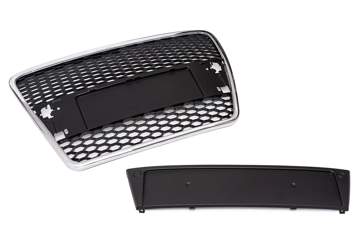 Audi A6 C6 Mesh Grille Chrome Surround (W Pdc) 1
