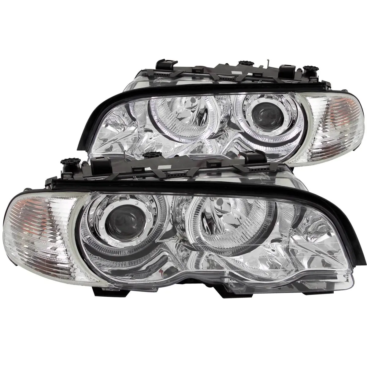 Anzo Bmw E46 3-Series 2-Door Projector Headlights W/ Led Halo - Chrome 1