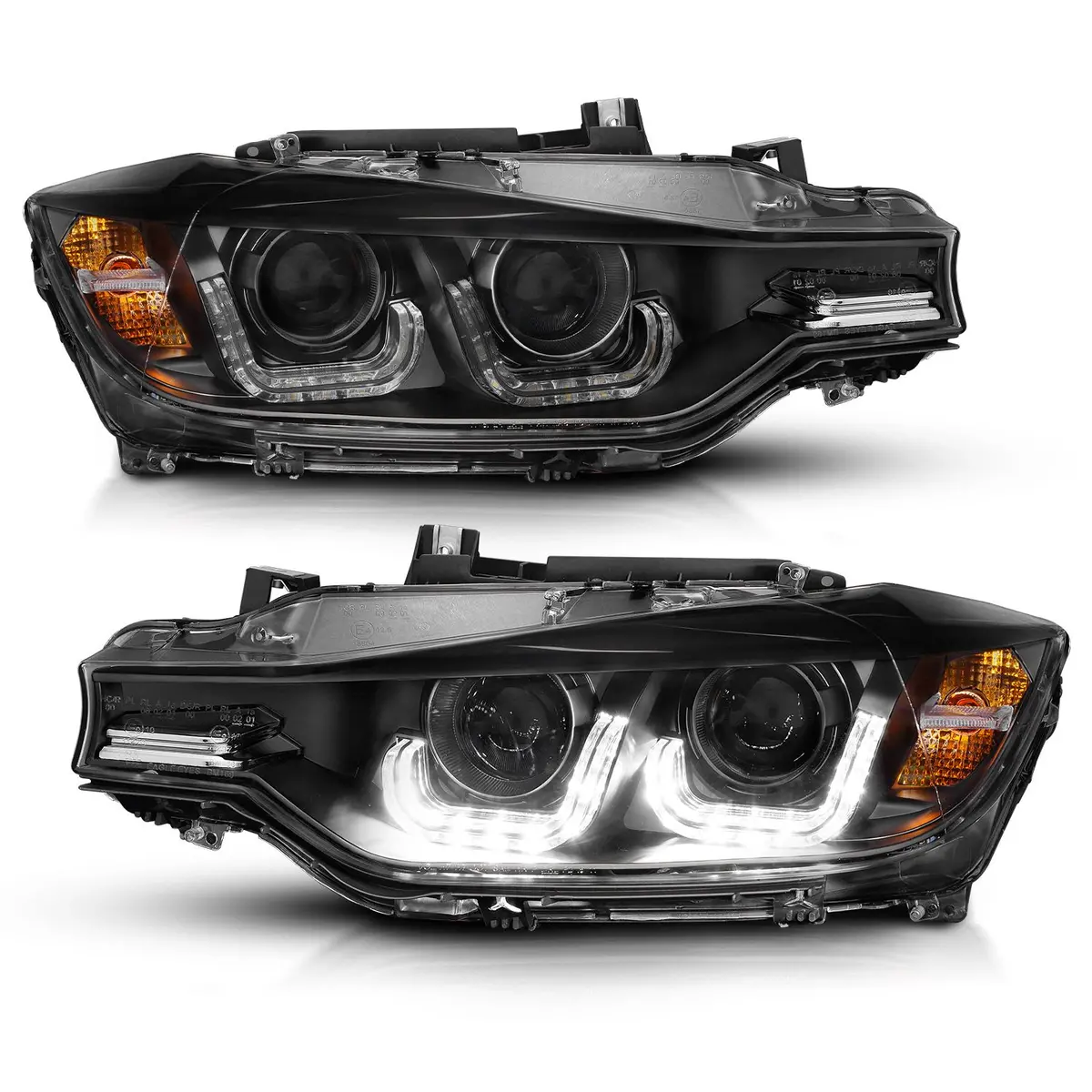 Anzo Bmw F30 (2012-2015) 3-Series Projector Headlights W/ U-Bar Black 1