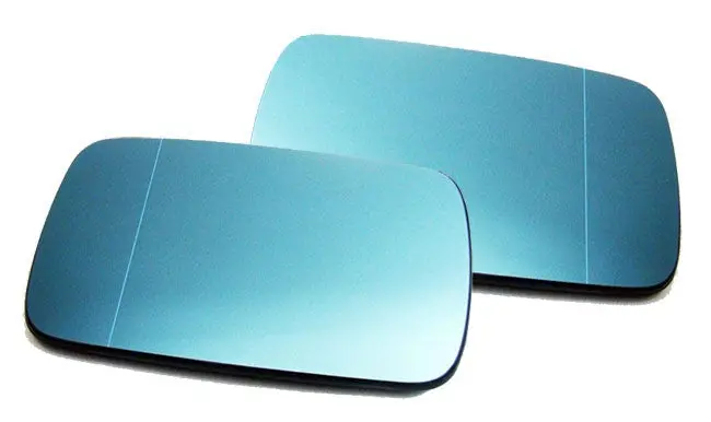 Bmw E46 4-Door / E39 Mirror Split Glass Blue - Set 1