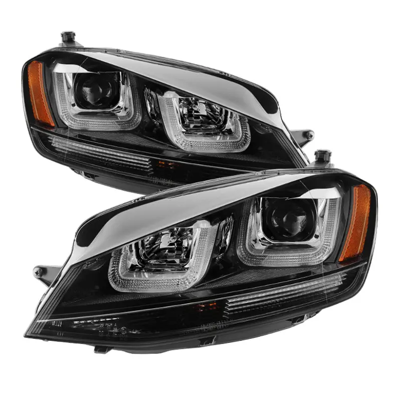 Spyder Led Projector Headlights W/ Black Stripe - Mk7 Golf/Gti/R 1