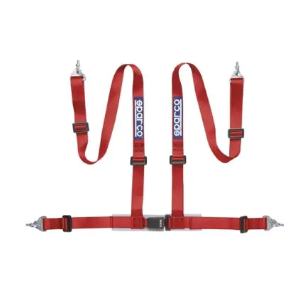 Sparco Seat Harness/Belt - 2 Inch 4Pt Snap-In - Red 1