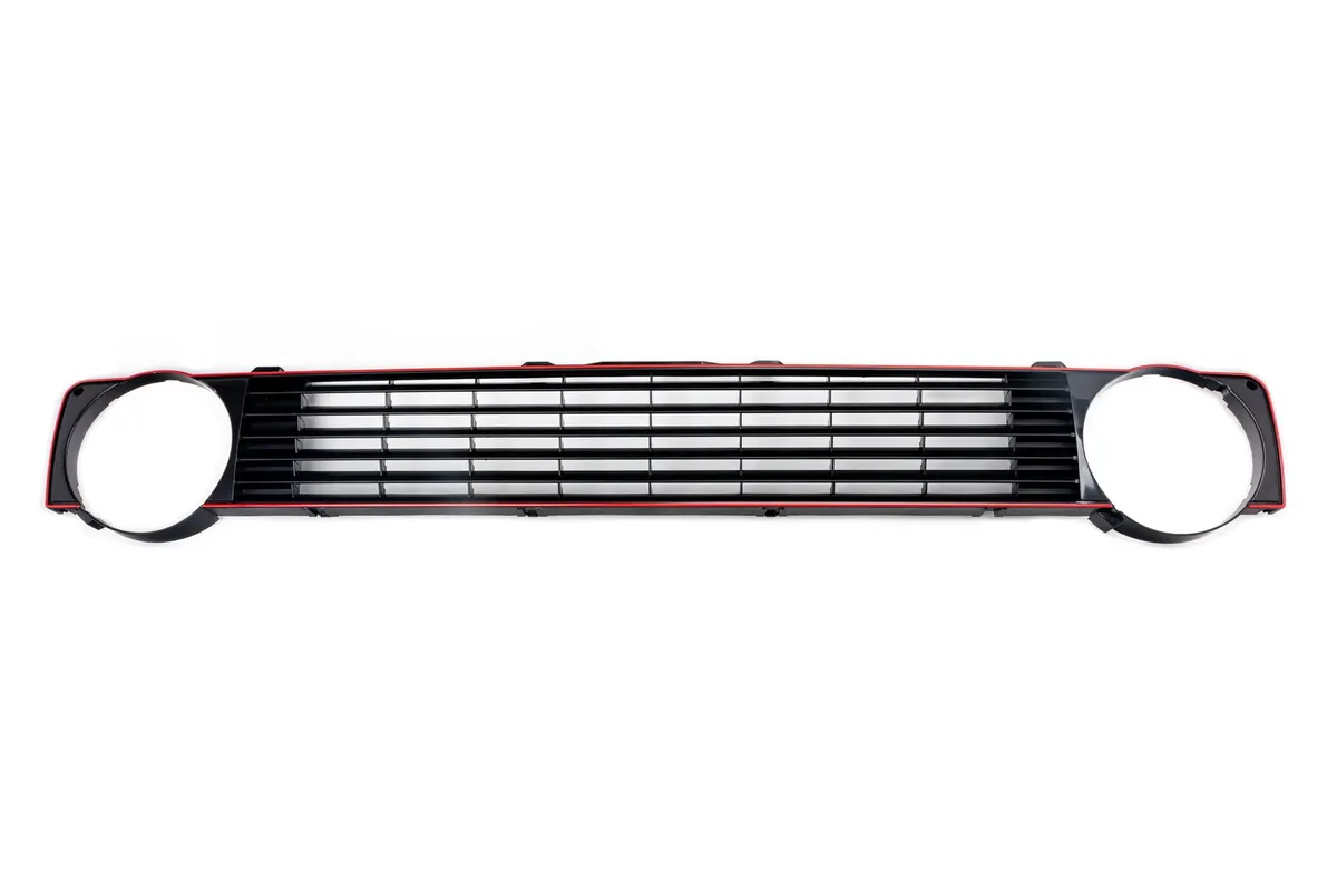 Mk1 Single Round Red Stripe Badgeless Grille 1