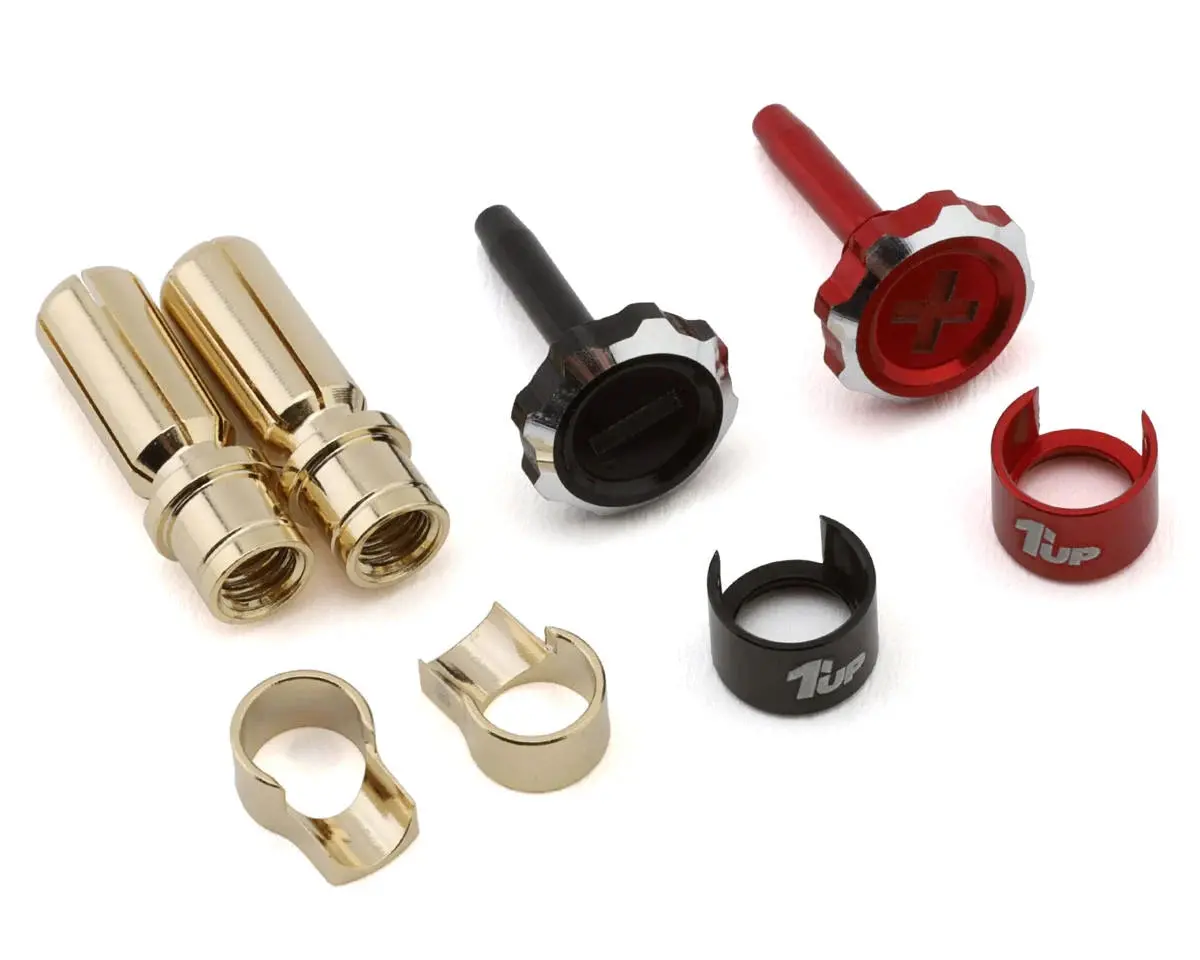 1Up Racing Lockdown Adjustable Bullet Plug Grips W/ 5Mm Bullets – Red/Black | 1Up190455 1