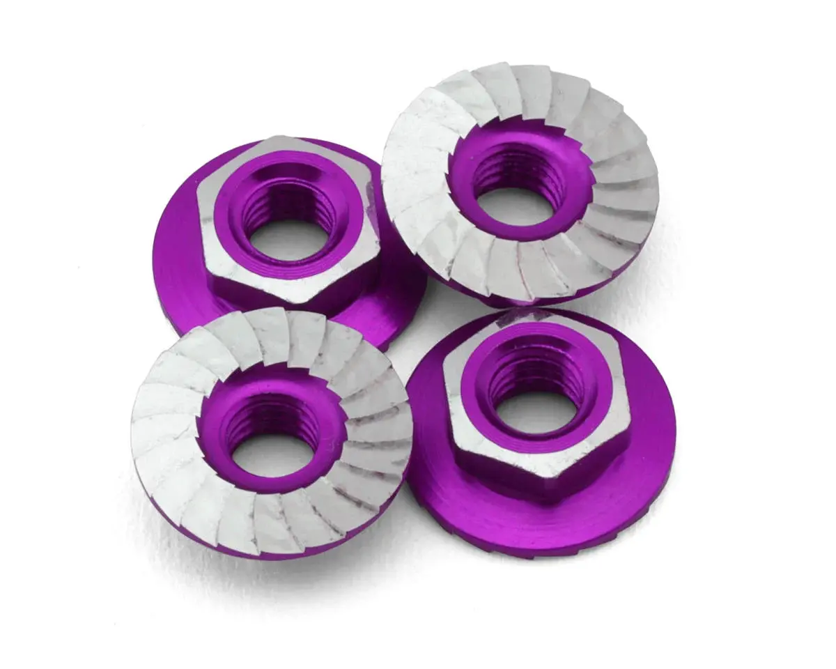 1Up Racing 4Mm "Lockdown" Serrated Aluminum Wheel Nuts (Purple) 1