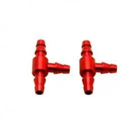 Secraft Aluminum Fuel T-Fittings Red 1