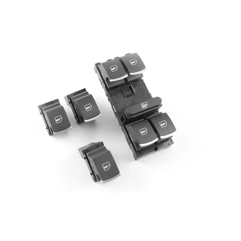 4-Door Brushed Aluminum Window Switch Set 1