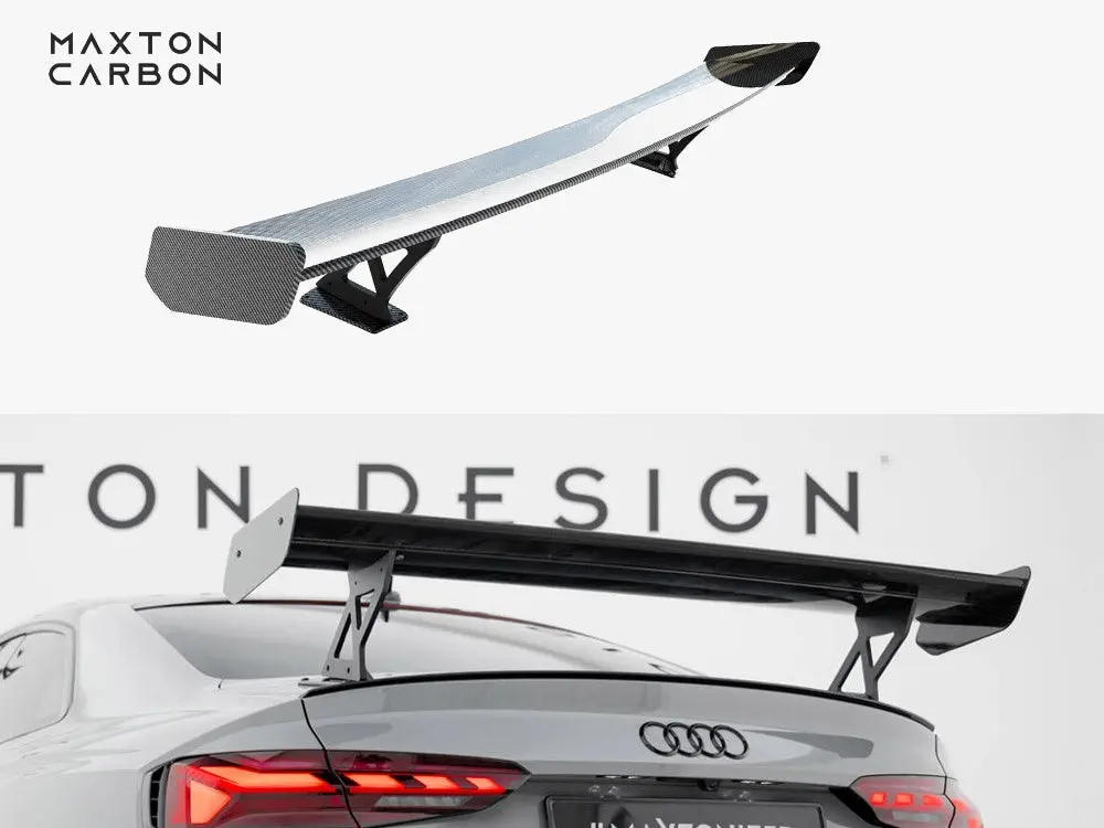 Maxton Design Carbon Spoiler W/ External Brackets Uprights V1 - Audi B9 A5 / S5 / Rs5 Coupe 1