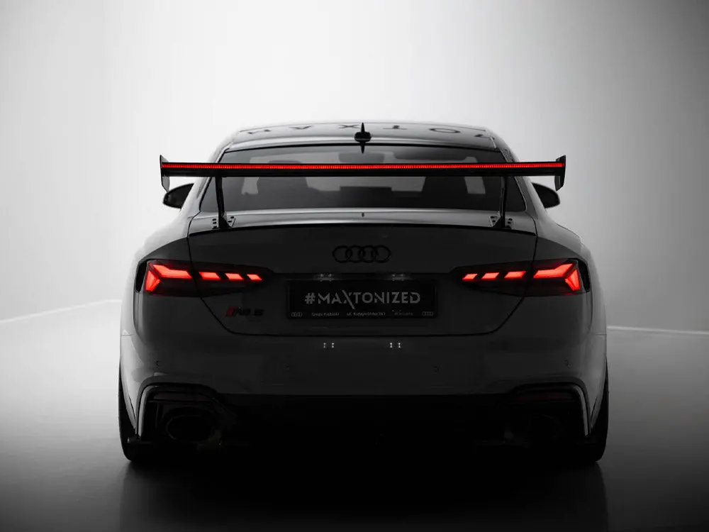 Maxton Design Carbon Spoiler W/ External Brackets Uprights V1 + Led - Audi B9 A5 / S5 / Rs5 Coupe 2