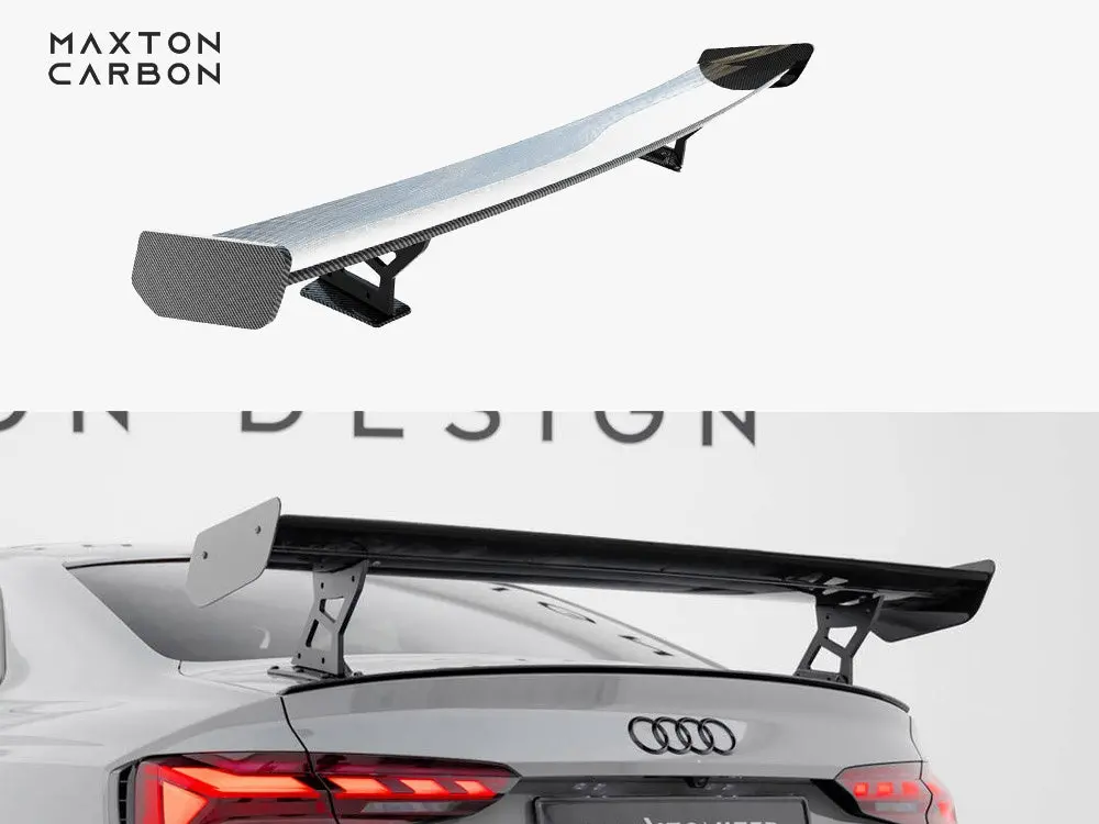 Maxton Design Carbon Spoiler W/ External Brackets Uprights V2 - Audi B9 A5 / S5 / Rs5 Coupe 1