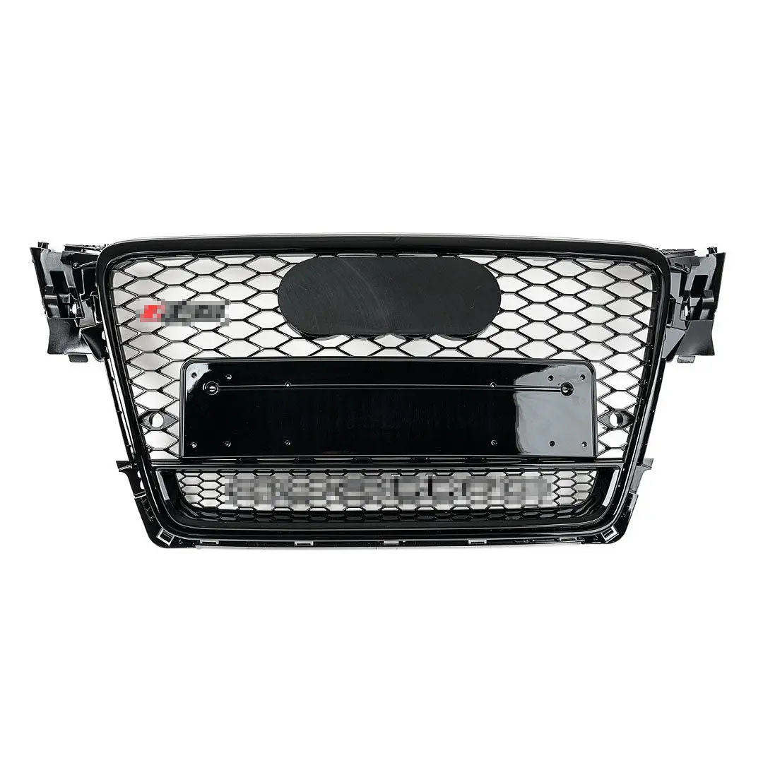 Rs Style Grille For B8 A4/S4 (Pre-Facelift) - Black W/ Black Surround & Silver Quattro 1