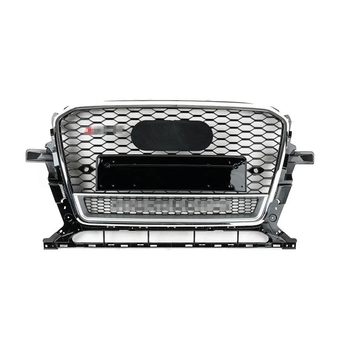 Rs Style Grille For Facelift Audi Q5 8R - Black With Chrome Surround - Silver Quattro 1