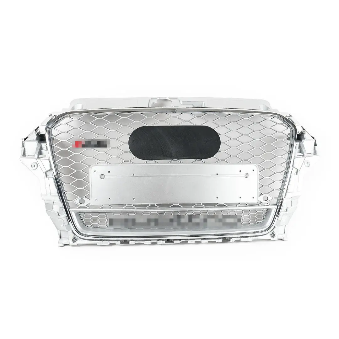 Rs Style Grille For 8V/S3 Pre-Facelift - Silver With Silver Surround - Silver Quattro 1