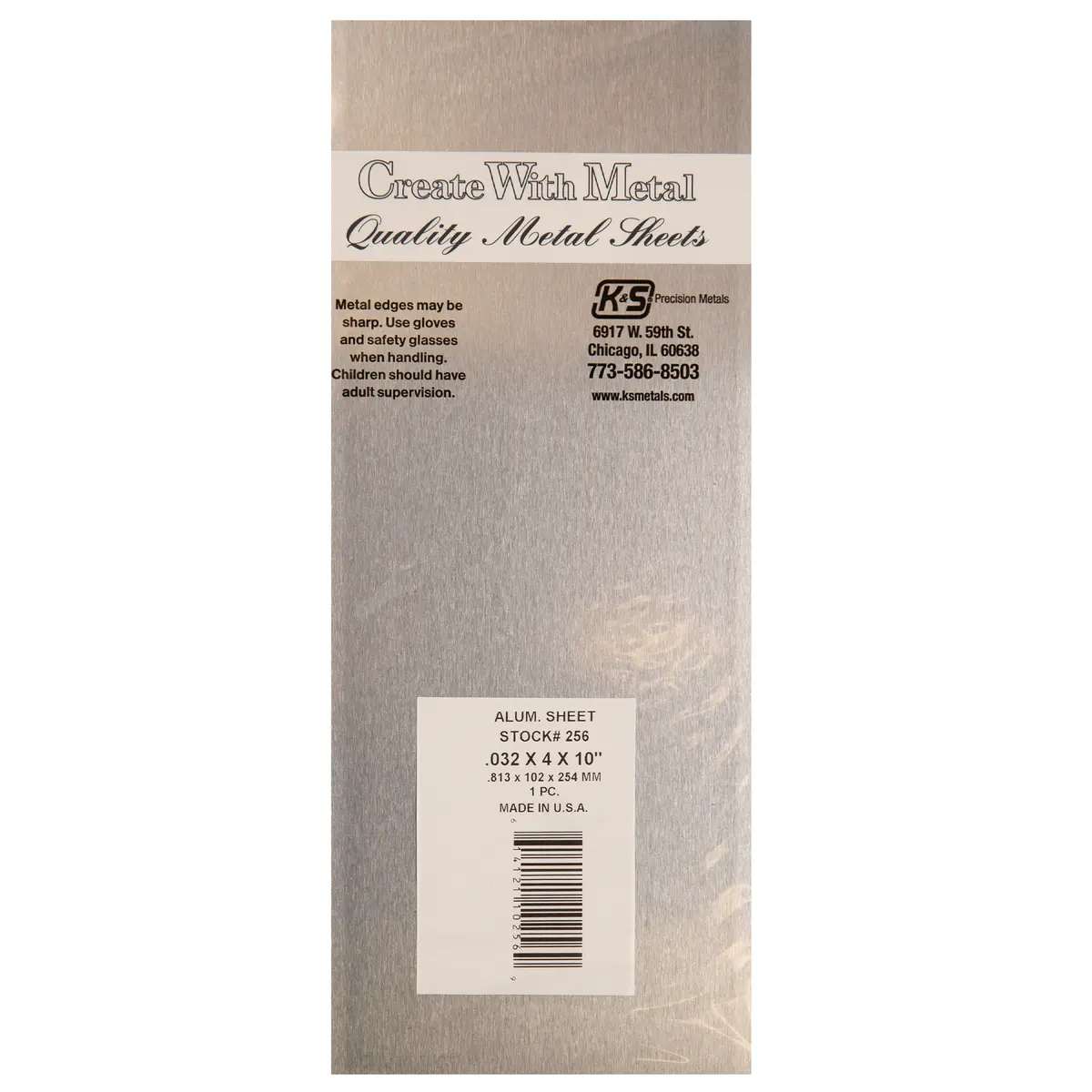 Aluminum Sheet: .032" Thick X 4" Wide X 10" Long 1