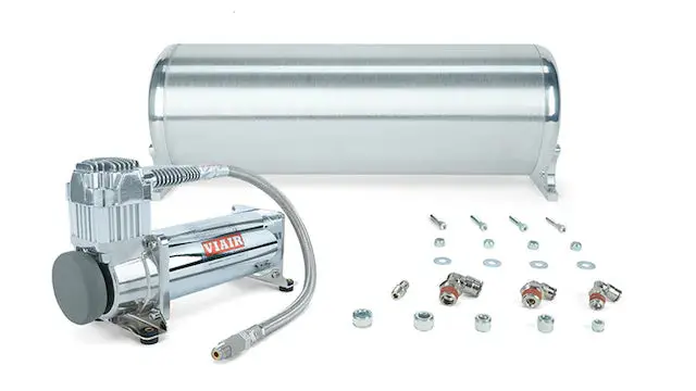 Air Lift Performance 18" Flo Tank W/ Viair 444C Compressor, 1/4" & 3/8" Fittings And Tank Mounting Hardware 1