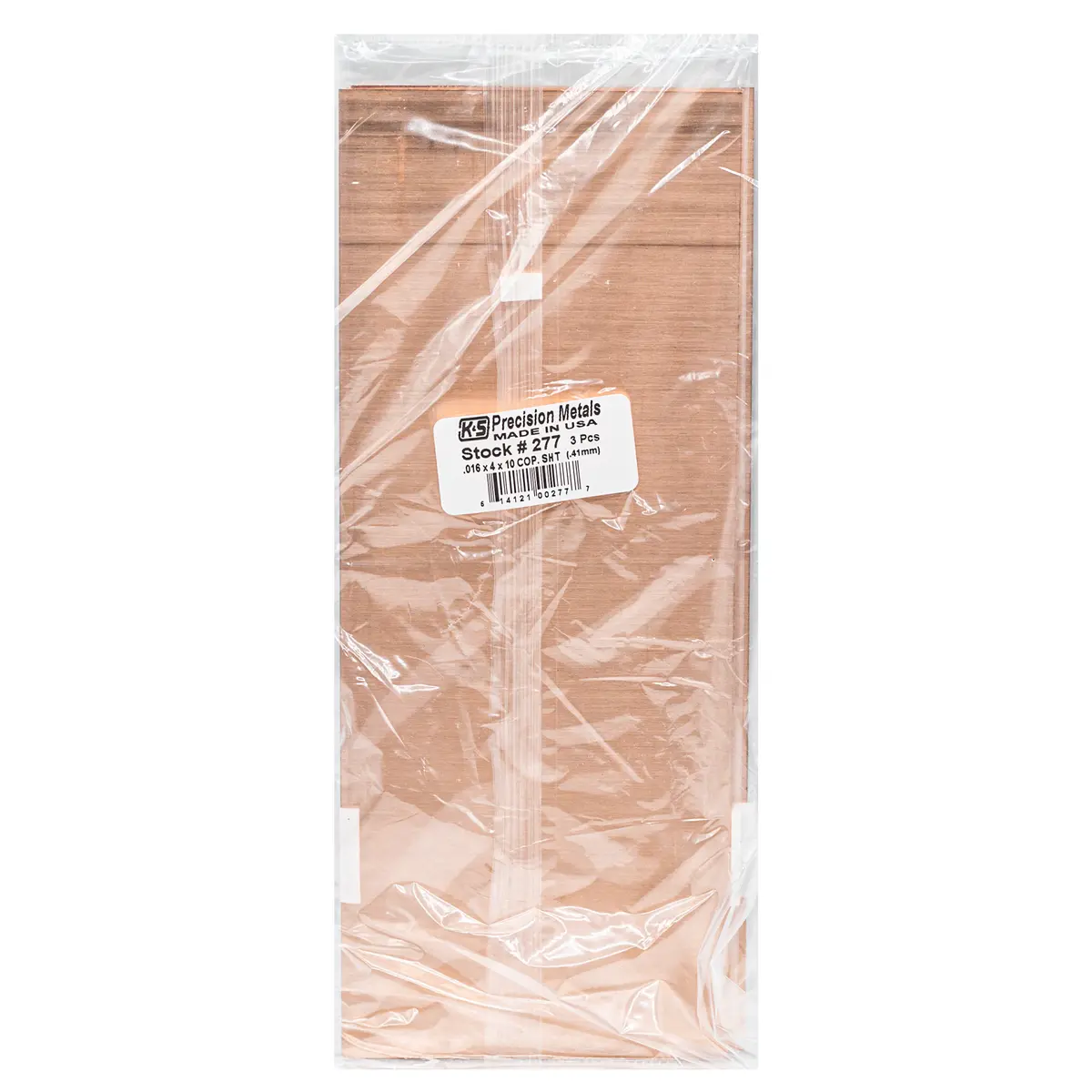 Copper Sheet: 0.016" Thick X 4" Wide X 10" Long 1