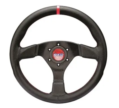 Sparco Steering Wheel - R383 Champion - Black Leather / Black Stitching 1