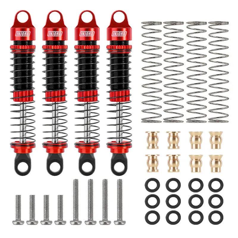 Injora 59Mm Long Threaded Oil Shocks For 1/18 Trx4m (4M-42) Red 1