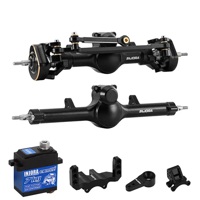 Injora +4Mm Double Joint Planet Axles & Servo Kit For 1/24 Axial Scx24 - Planet Axles & Injs2065 Servo Kit 1