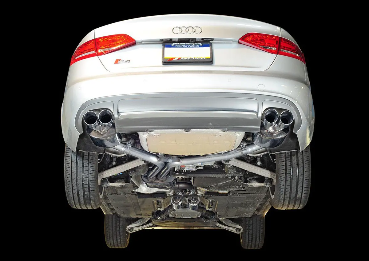 Awe Touring Edition Exhaust For Audi B8 S4 3.0T - Chrome Silver Tips (90Mm) 1