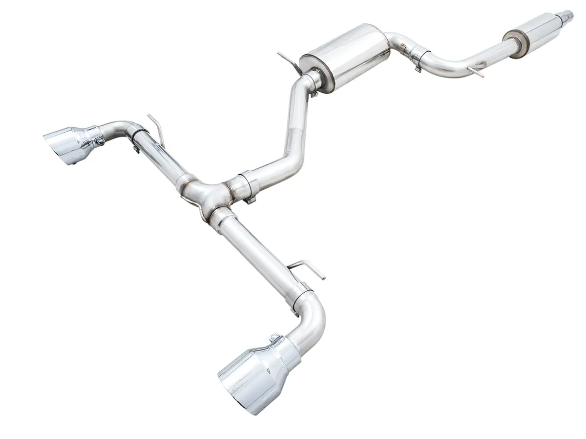 Awe Touring Edition Exhaust For Vw Mk8 Gti - Chrome Silver Tips 1