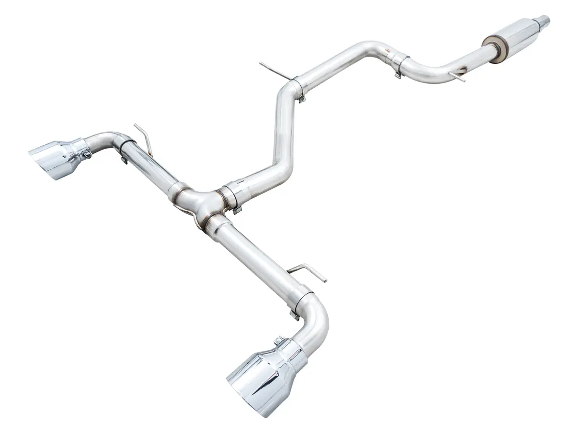 Awe Track Edition Exhaust For Vw Mk8 Gti - Chrome Silver Tips 1