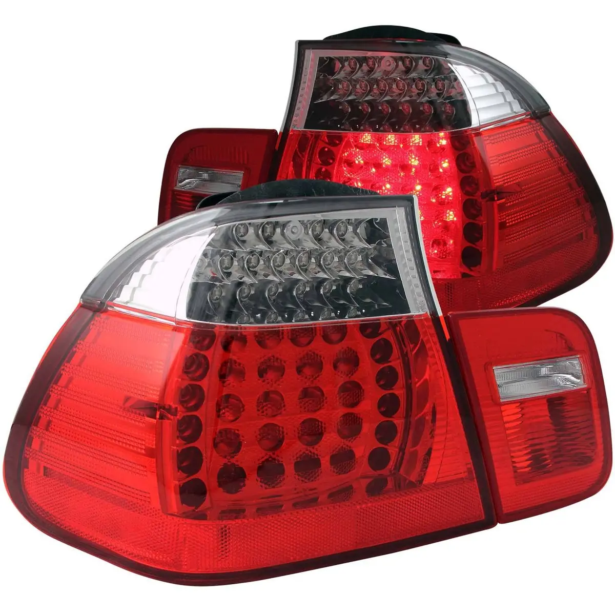 Anzo Bmw E46 3-Series (02-05) 4-Door Led Taillights Red/Clear 1