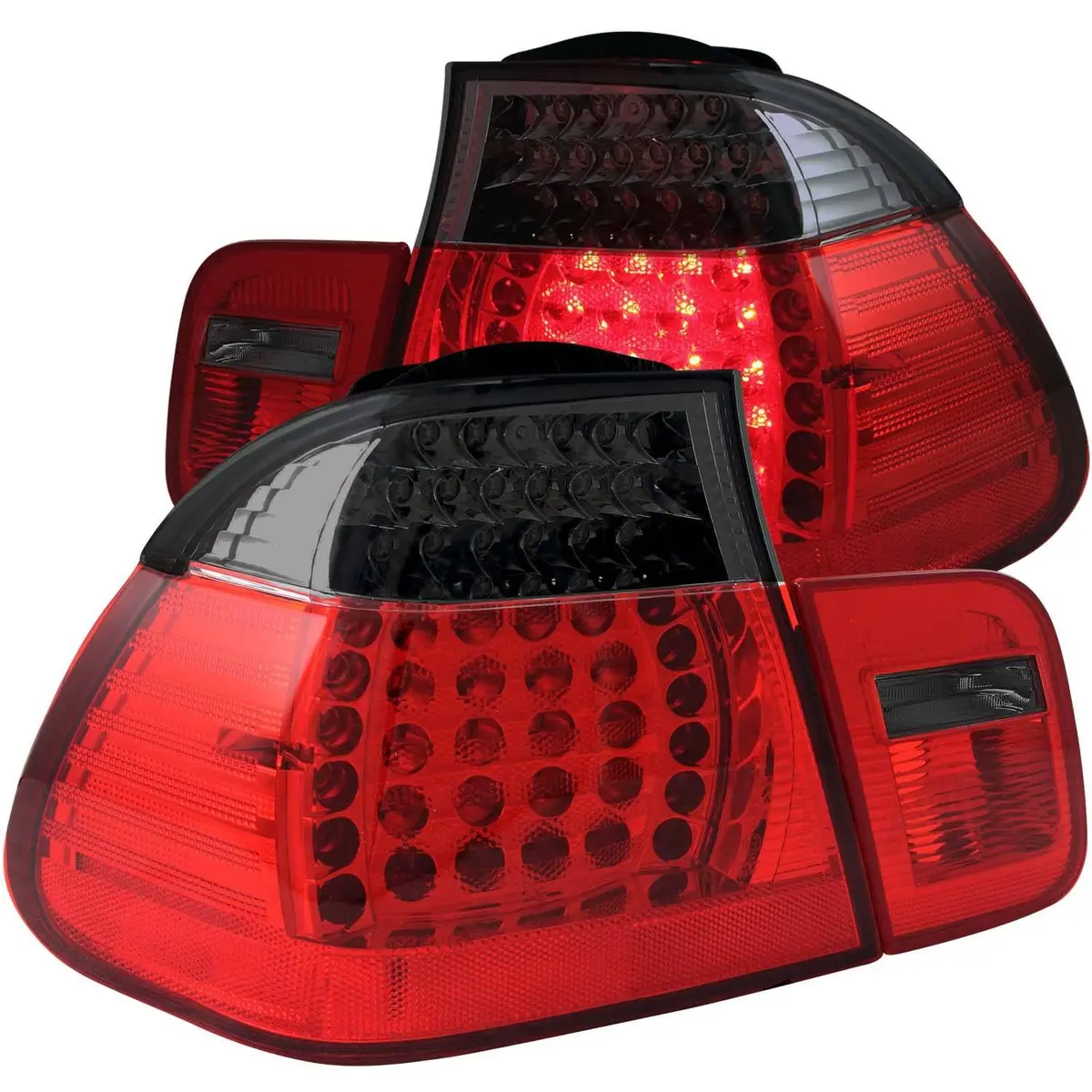 Anzo Bmw E46 3-Series (02-05) 4-Door Led Taillights Red/Smoked 1