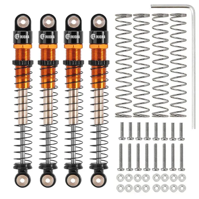 Injora 51Mm Aluminum Long Travel Threaded Double Barrel Shocks For Axial Ax24 1