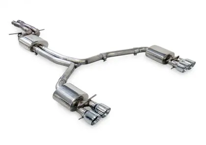 Awe Tuning Audi C7.5 A6 3.0T Touring Edition Exhaust - Quad Outlet Chrome Silver Tips 1