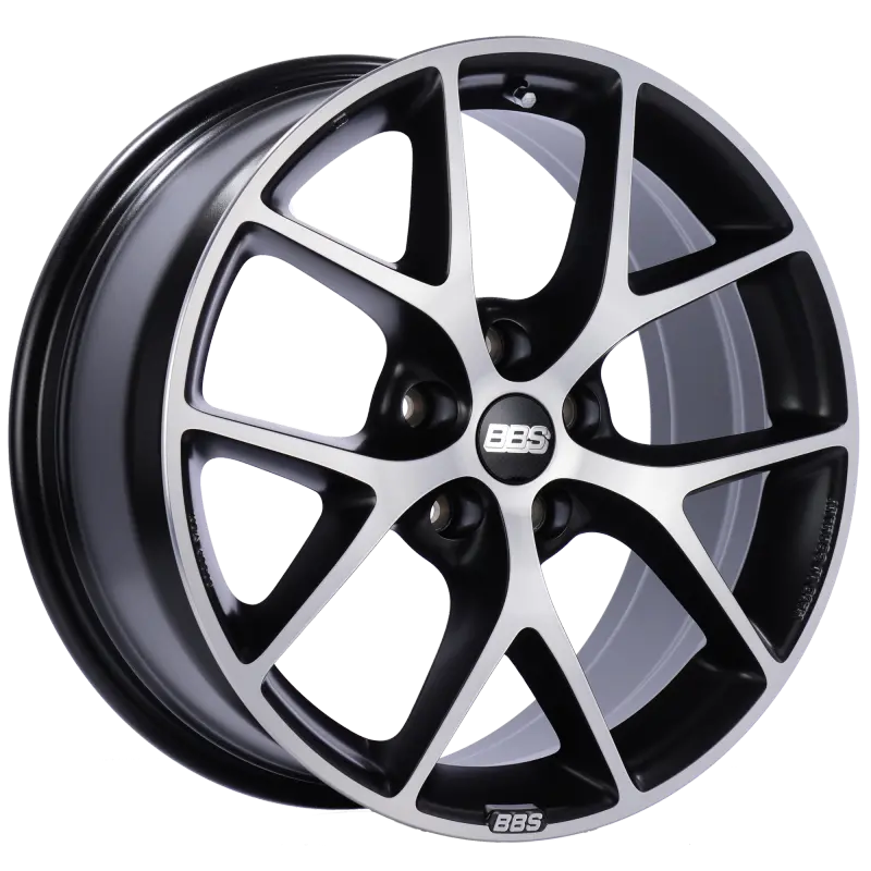 Bbs Sr 17X7.5 5X100 Et48 Satin Black Diamond Cut Face Wheel -70Mm Pfs/Clip Required 1
