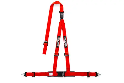 Sparco Seat Harness/Belt - 2 Inch 3Pt Double Release - Red 1
