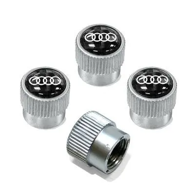 Audi Carbon Fiber Valve Stem Caps With Audi Rings Logo 1