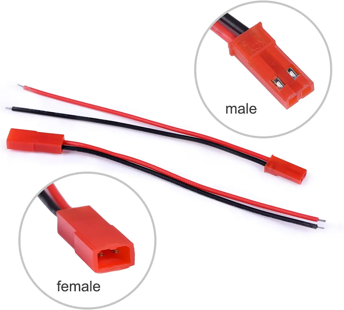20 Awg Jst Plug Connector 2 Pin Male Female Plug 1