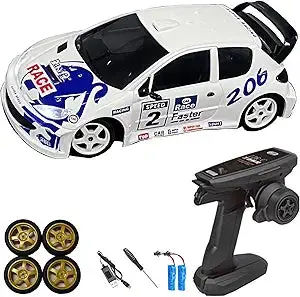 Ldrc 2802Pro 1/28 Mini Rc Drift Car Gtr 2.4Ghz 4Wd Rtr With Gyro (White) 1