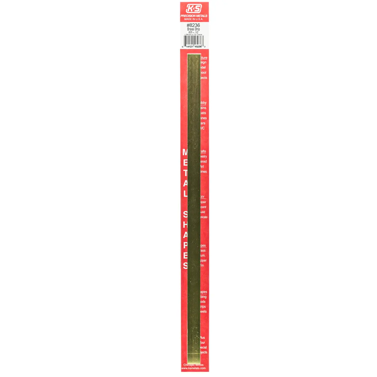 Brass Strip: 0.025" Thick X 1/2" Wide X 12" Long 1