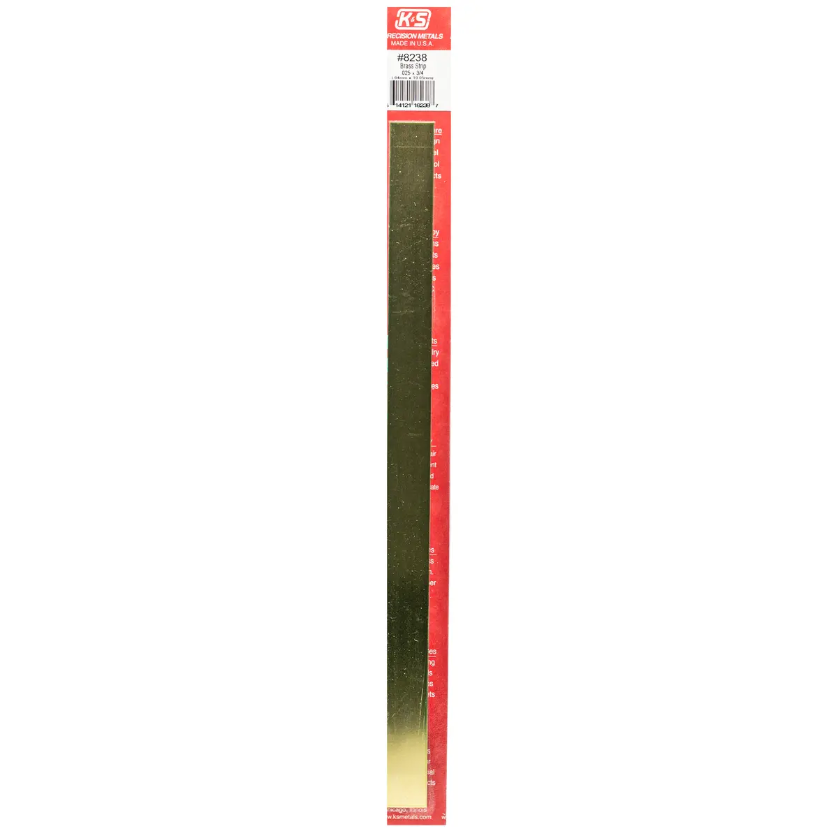 Brass Strip: 0.025" Thick X 3/4" Wide X 12" Long (1 Piece) 1