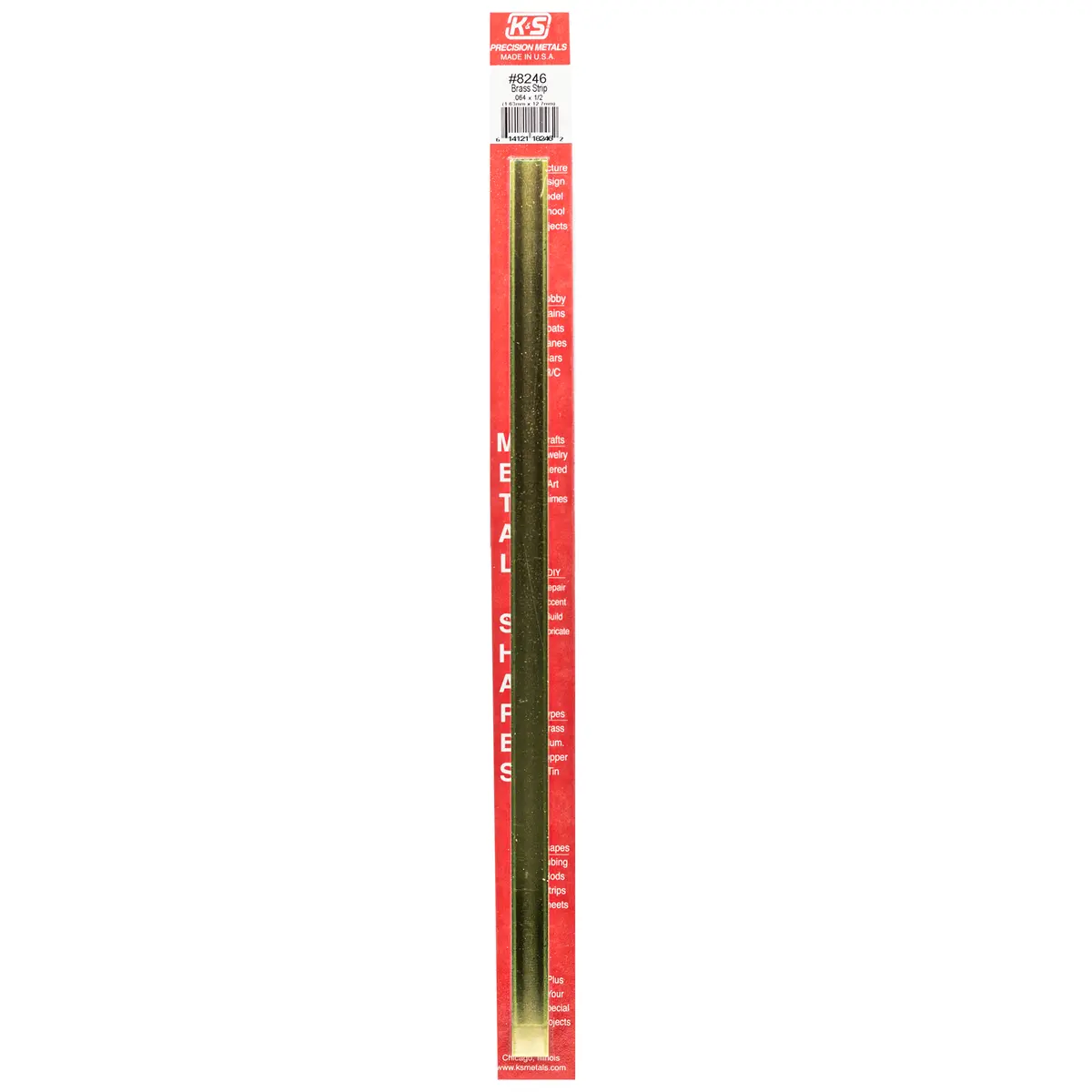 Brass Strip: 0.064" Thick X 1/2" Wide X 12" Long (1 Piece) 1