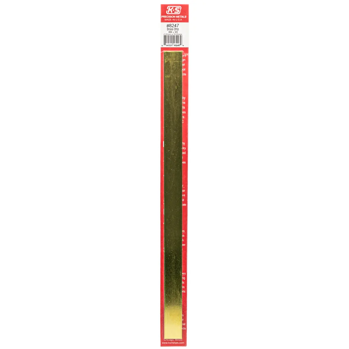Brass Strip: 0.064" Thick X 3/4" Wide X 12" Long (1 Piece) 1