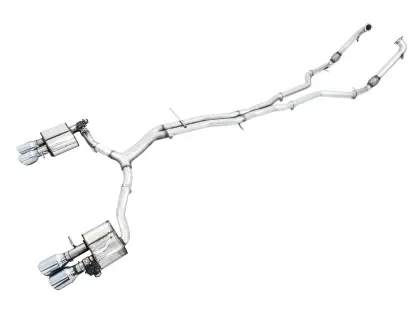 Awe Switchpath™ Exhaust (Non-Resonated) For Audi B9 S5 Sportback - Chrome Silver Tips 1