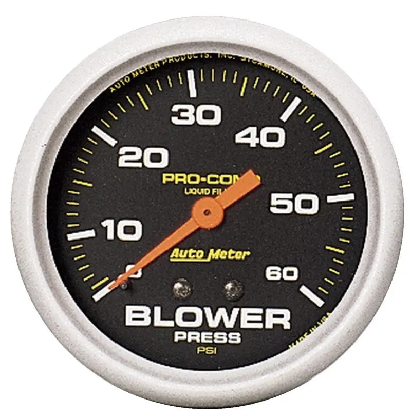 2-5/8" Blower Pressure, 0-60 Psi, Mechanical, Liquid Filled, Pro-Comp 1
