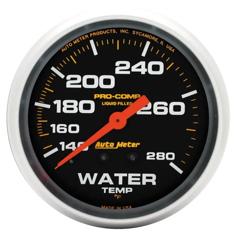 2-5/8" Water Temperature, 140-280 °F, 6 Ft., Mechanical, Liquid Filled, Pro-Comp 1