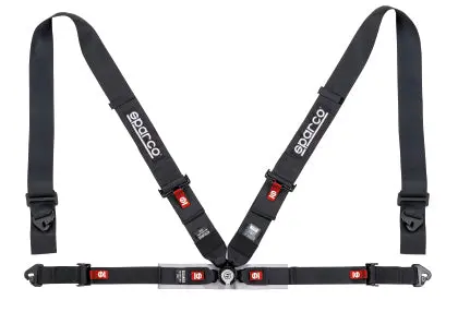 Sparco Competition Seat Harness/Belt - 4Pt 3In/2In - Black 1