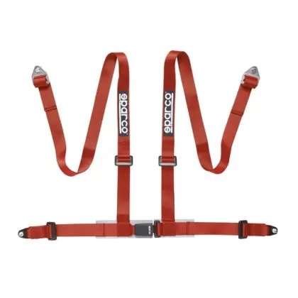 Sparco Seat Harness/Belt - 2 Inch 4Pt Bolt-In - Red 1