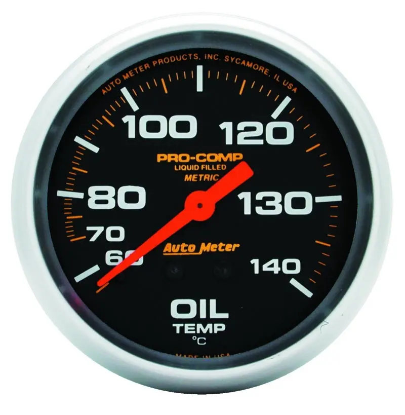 2-5/8" Oil Temperature, 140-280 °F, 6 Ft., Mechanical, Liquid Filled, Pro-Comp 1