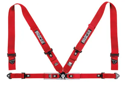 Sparco Competition Seat Harness/Belt - 4Pt 3In/2In - Red 1