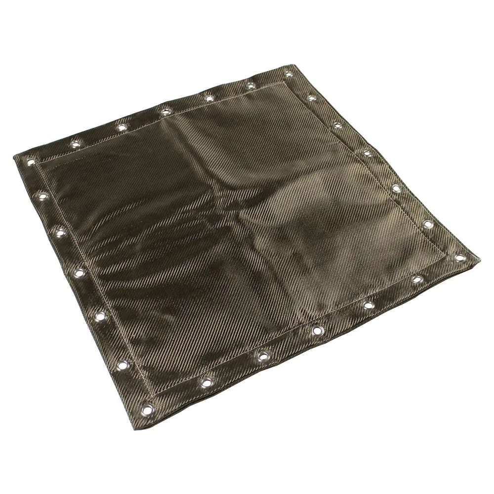 Spa Turbo Basalt Fiber Heat Protection Shield - Titanium Color - With Eyelets For Fixing - 23.85" X 23.85" 1